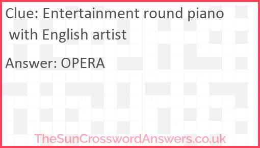Entertainment round piano with English artist Answer