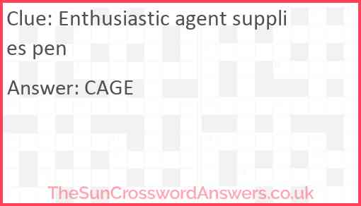 Enthusiastic agent supplies pen Answer