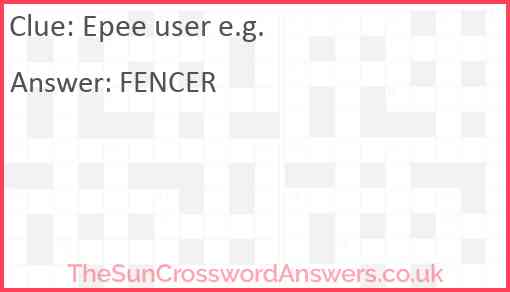 Epee user e.g. Answer