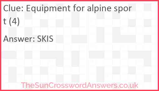 Equipment for alpine sport (4) Answer