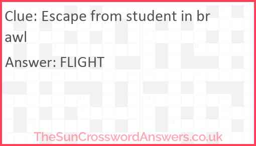 Escape from student in brawl Answer