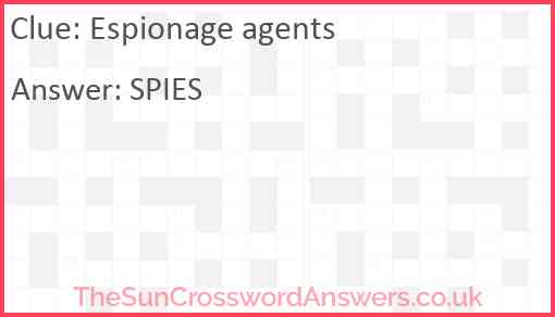 Espionage agents Answer