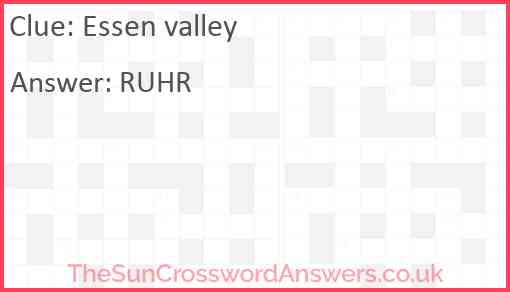 Essen valley Answer