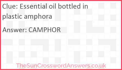 Essential oil bottled in plastic amphora Answer