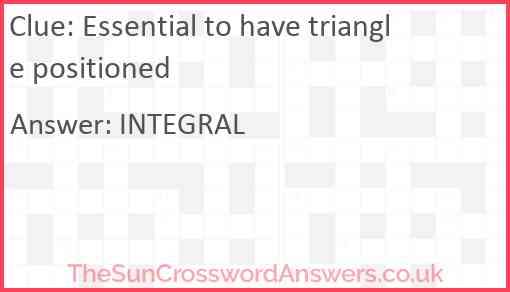 Essential to have triangle positioned Answer