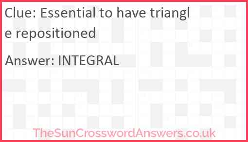 Essential to have triangle repositioned Answer