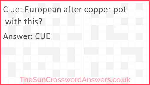 European after copper pot with this? Answer
