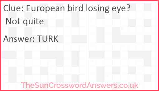 European bird losing eye? Not quite Answer