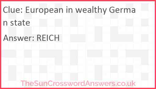 European in wealthy German state Answer