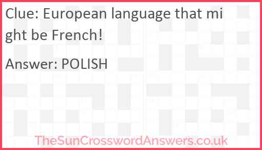 European language that might be French! Answer