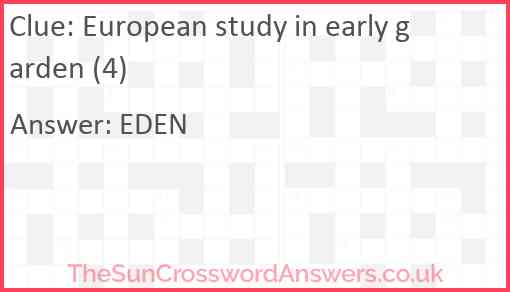 European study in early garden (4) Answer
