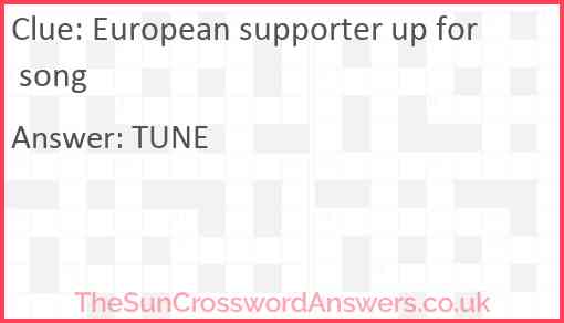 European supporter up for song Answer