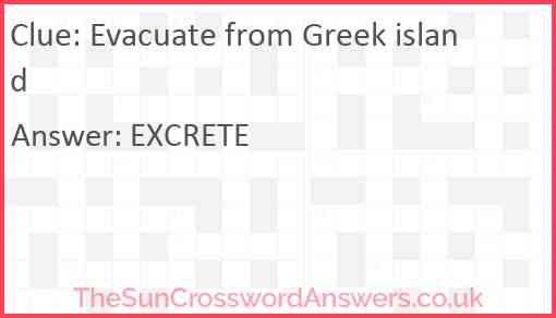 Evacuate from Greek island Answer