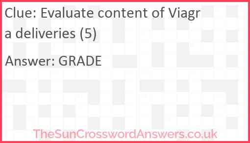 Evaluate content of Viagra deliveries (5) Answer