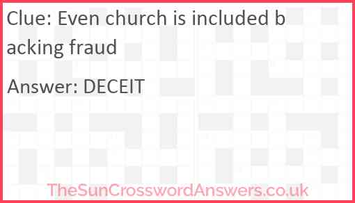 Even church is included backing fraud Answer