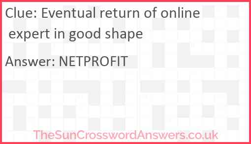 Eventual return of online expert in good shape Answer