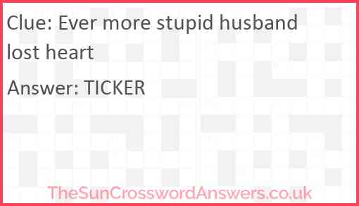 Ever more stupid husband lost heart Answer