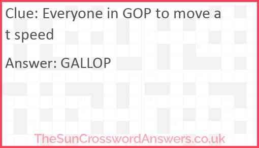 Everyone in GOP to move at speed Answer
