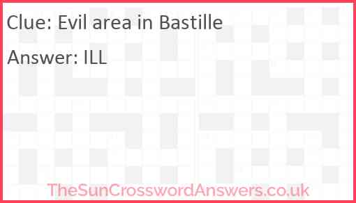 Evil area in Bastille Answer