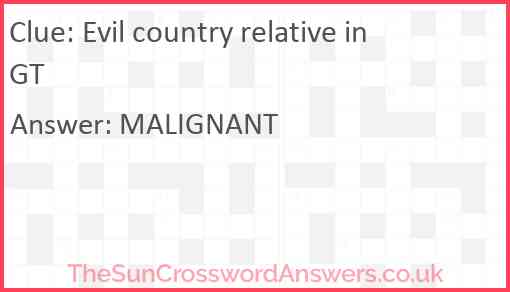 Evil country relative in GT Answer