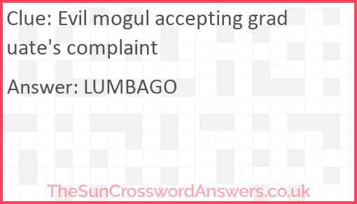 Evil mogul accepting graduate's complaint Answer