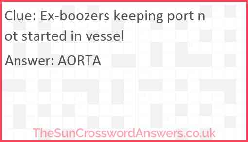 Ex-boozers keeping port not started in vessel Answer