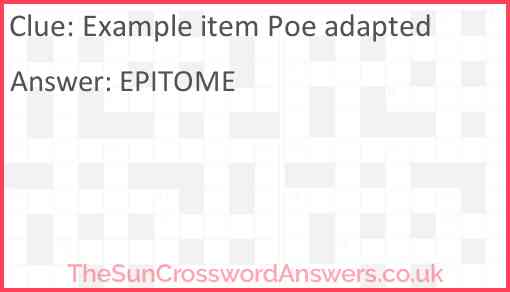 Example item Poe adapted Answer