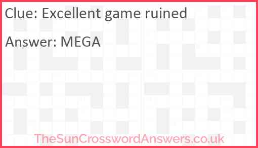 Excellent game ruined Answer