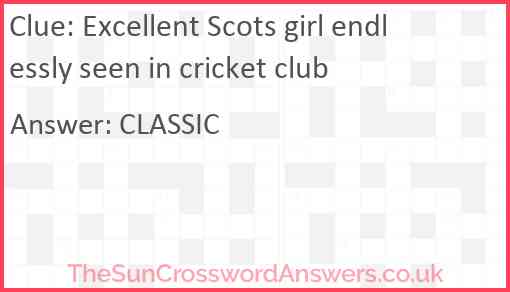 Excellent Scots girl endlessly seen in cricket club Answer