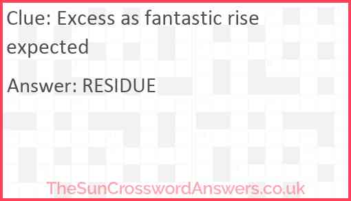 Excess as fantastic rise expected Answer