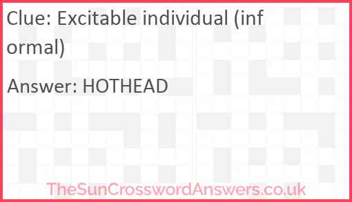 Excitable individual (informal) Answer