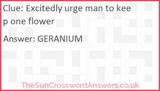 Excitedly urge man to keep one flower Answer