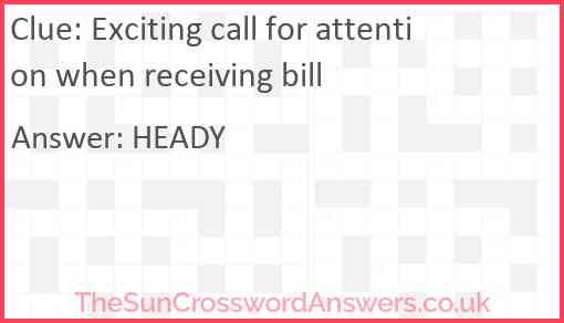 Exciting call for attention when receiving bill Answer