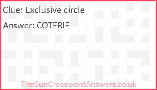 Exclusive circle Answer