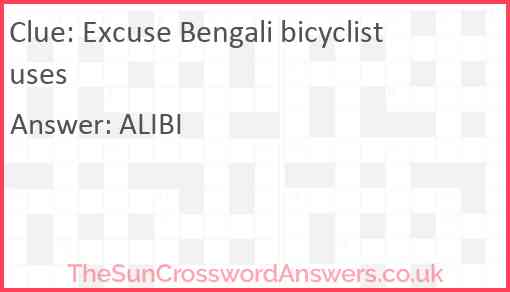 Excuse Bengali bicyclist uses Answer