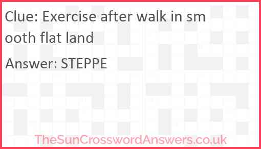 Exercise after walk in smooth flat land Answer
