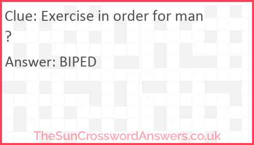 Exercise in order for man? Answer
