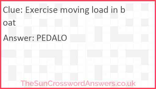 Exercise moving load in boat Answer