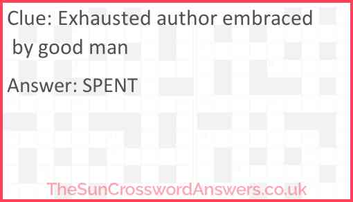 Exhausted author embraced by good man Answer