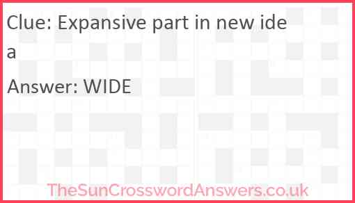 Expansive part in new idea Answer