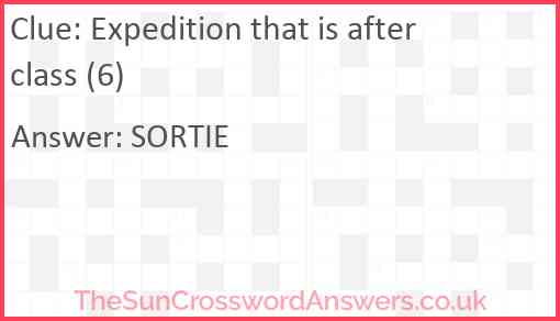 Expedition that is after class (6) Answer