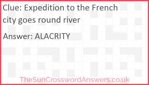 Expedition to the French city goes round river Answer