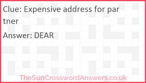 Expensive address for partner Answer