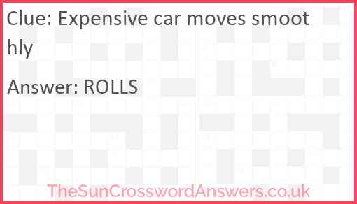 Expensive car moves smoothly Answer