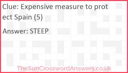 Expensive measure to protect Spain (5) Answer