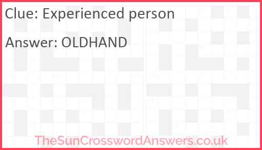 Experienced person Answer