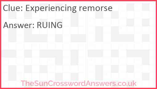 Experiencing remorse Answer