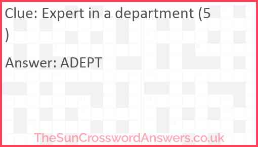 Expert in a department (5) Answer