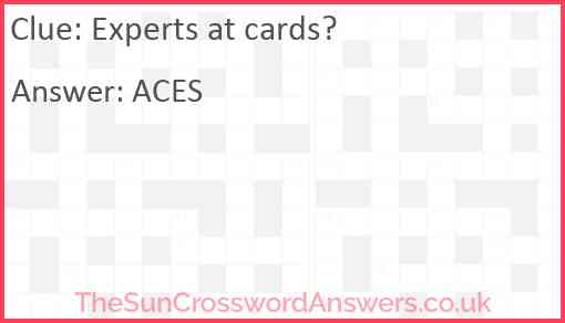 Experts at cards? Answer