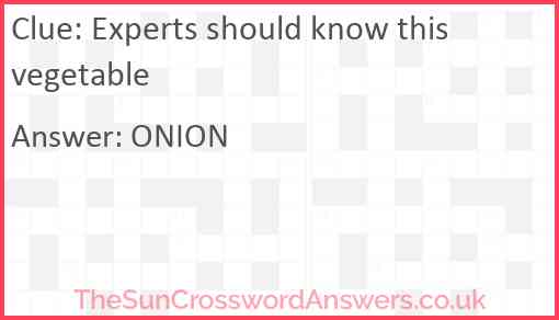 Experts should know this vegetable Answer